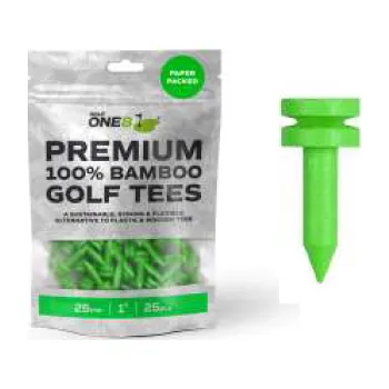 Golfová tyčka GOLF ONE8 týčka Premium 100% Bamboo Golf Tees 25mm (1") - zelená 25ks