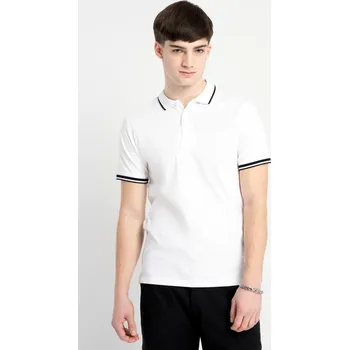 Reporter Young | Chlapecké bílé polo tričko s kontrastními detaily a krátkým rukávem - Barva BÍLÁ, Velikost 152 251-0441B-39-200-1