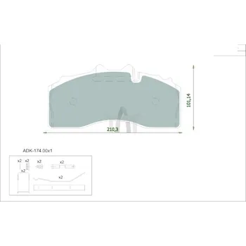 Brzdová destička Destičky brzdové BPW ECO+2 na OSI TSB+komplet MONT STEINHOF SM505-Z