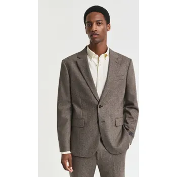 Pánské oblečení SAKO GANT FLANNEL HERRINGBONE SUIT JACKET DEEP BROWN