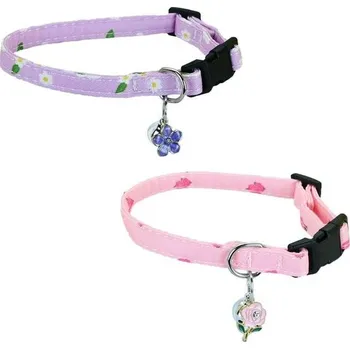 Newtensina Módní 2dílný roztomilý kočičí obojek s květinovým vzorem a květinovým přívěskem, pedál