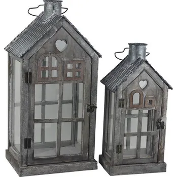 Svícen Dřevěná lucerna, S/2 D7210