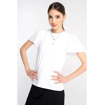 Dívčí tričko Reporter Young | Dívčí bílá halenka s krátkými nabíranými rukávy - Barva BÍLÁ, Velikost 146 251-0440G-23-200-1