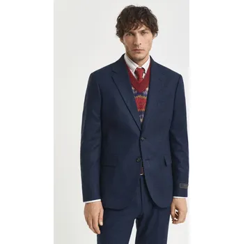 Pánské oblečení SAKO GANT FLANNEL HERRINGBONE SUIT JACKET EVENING BLUE