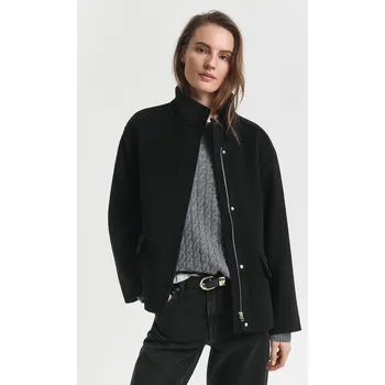 Dámská větrovka BUNDA GANT SHORT WOOL JACKET WITH ZIP BLACK