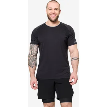 DOMYOS Pánské fitness tričko - cross training Celliant L ČERNÁ|ŠEDÁ