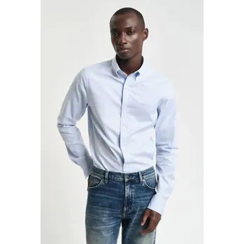 Pánské oblečení KOŠILE GANT SLIM PINPOINT OXFORD SHIRT LIGHT BLUE