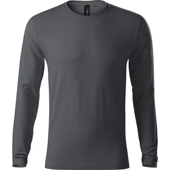 MALFINI Premium Přiléhavé pánské triko s elastanem s dlouhými rukávy Barva: šedá antracitová, Velikost: M
