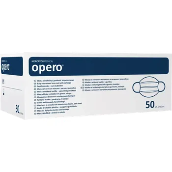 rouška Ústenka OPERO 3vrstvá zelená typ II (50ks/balení) (OPERO ústenka 3-vrstvá s úvazky, typ II, EN 14683, zelená)