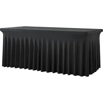 Napínací potah TENTino Elastický potah SKIRTING na skládací stůl 152x76 cm 1x VÝKROJ Barva ubrusu: ČERNÁ / BLACK