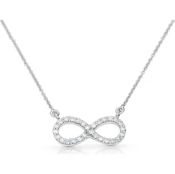 Náhrdelník Zlatý náhrdelník Infinity s diamanty Barva: Bílé zlato