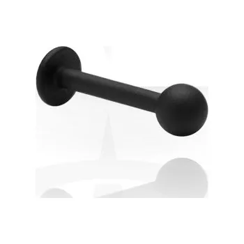 Piercing Silikonový piercing Piranha Labret 1,6 x 10mm - černý - 5ks