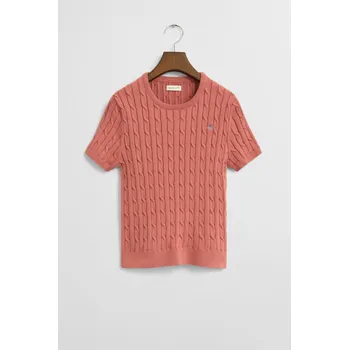 Dívčí svetr SVETR GANT STRETCH COTTON CABLE SS C-NECK FADED BRICK