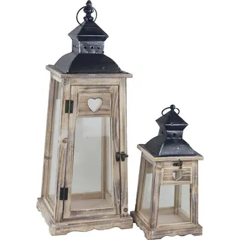 Svícen Dřevěná lucerna, S/2 D7217