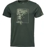 Pánské volnočasové tričko LOAP BOHOR M Tmavě zelená, Světle zelená, Bílá