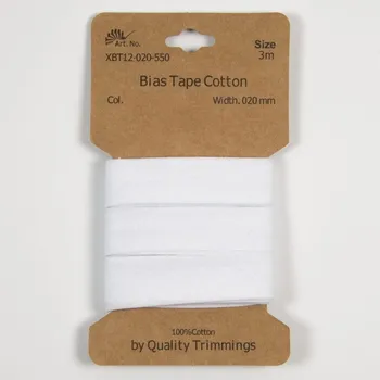 Textilní guma Strima Bavlněný šikmý proužek, 20 mm, 3 m - bílá