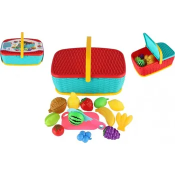 Dětská kuchyňka Piknikový košík, ovoce, zelenina krájecí