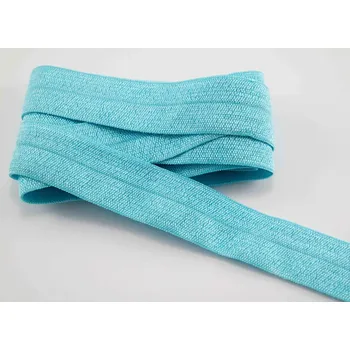 Textilní guma Lemovací pruženka - tyrkysová zelená - šířka 2 cm