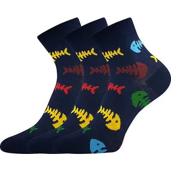 Dámské ponožky LONKA Ponožky vtipné DORWIN s obrázky RYBEK (3 páry) 43-46 118696