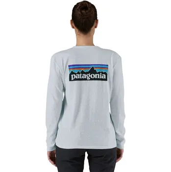 Dámské tričko Tričko Patagonia W's L/S P-6 Logo Responsibili-Tee white S 2025 - Odesíláme do 24 hodin