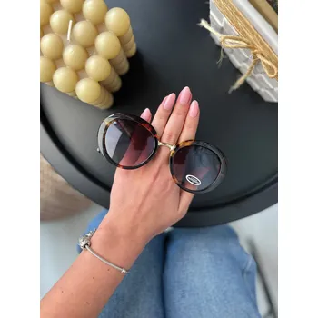 Dámské sluneční kulaté brýle - leopardí vzor