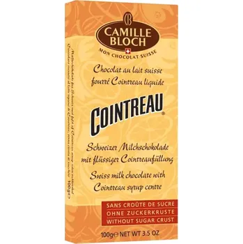Cukrovinka Čokoláda Camille Bloch 100 g mléčná COINTREAU (Švýcarská mléčná čokoláda s náplní cointreau)
