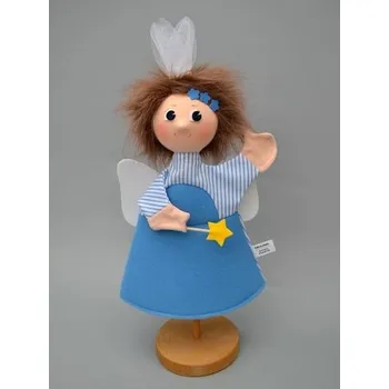 plyšák Moravská Ústředna Víla Hlásulka 33 cm modrá, logopomůcka