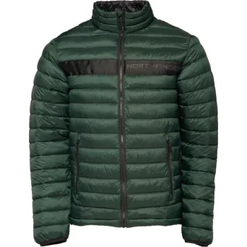Pánská zateplená bunda Northfinder MICKEY XXL Tmavě zelená, Černá