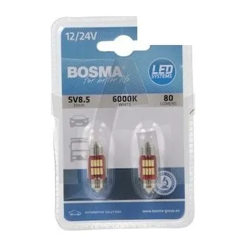 Autožárovka Žárovka 12/24V LED SV8.5W 8xSMD 6000K bílá BOSMA 7428