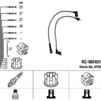 Zapalovací kabel Sada kabelů pro zapalování NGK RC-MX401