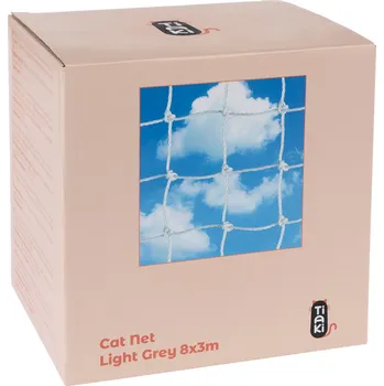 TIAKI bezpečnostní síť pro kočky s drátěnou výztuhou, světle šedá 8x3m