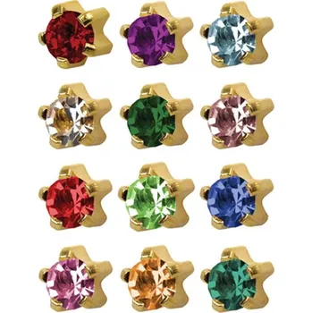 Piercing Náušnice pro piercing sada STUDEX barevné R113Y 4mm - zlatá barva