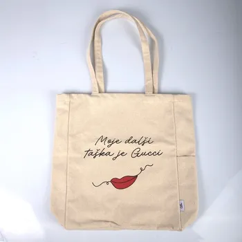 Plátěná taška se dnem a kapsou