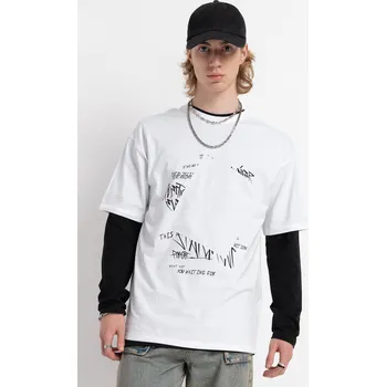 Reporter Young | Chlapecké bílé tričko s potiskem a kolážovými nápisy - Barva BÍLÁ, Velikost 146 251-0440B-27-200-1