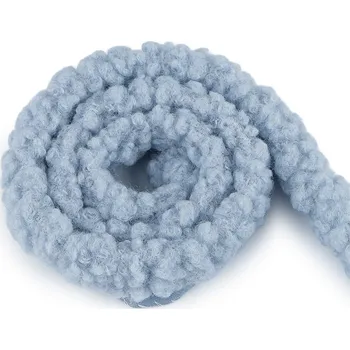 Stuha Všívací lemovka / lampas imitace beránka kulatý šíře 3,5 cm Varianta: 7 modrá jemná, Balení: 1 m