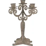 Šedý antik kovový svícen na 5 úzkých svíček Triento - 26*26*35 cm