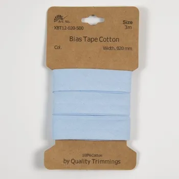 Textilní guma Strima Bavlněný šikmý proužek, 20 mm, 3 m - baby modrá