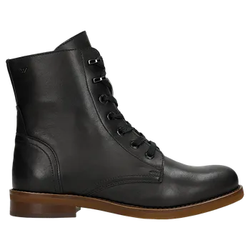 Dámské polobotky Černé Dámské Kotníkové Boty Z Lícové Kůže Wojas 6415051 37