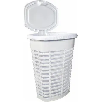 Koš na prádlo PRIMANOVA koš na prádlo Koš na prádlo s víkem 50 l Palmově bílý