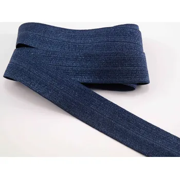Textilie Lemovací pruženka - tmavě modrá - šířka 2 cm