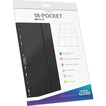 Sběratelská karetní hra Stránka do alba Ultimate Guard 18-Pocket - Side-loading Pages - Black (10 ks)