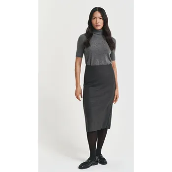 Dámská sukně SUKNĚ GANT MIDI CHECKED WOOL PENCIL SKIRT CHARCOAL MELANGE