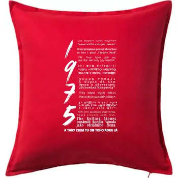 Polštář Pro rockera k narozeninám 1975 - Polštář 50x50 - 50x50 - Pouze potah ( Červená )