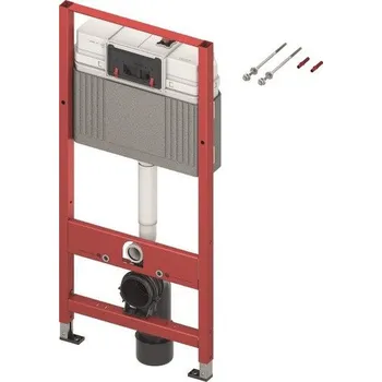 WC sada TECE BASE montážní prvek pro WC 112 cm, se splachovací nádržkou Base a s tlačítkem, lesklý chrom