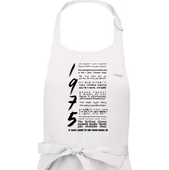 Kuchyňská zástěra Pro rockera k narozeninám 1975 - Dámská zástěra na vaření - Univerzální velikost ( Bílá )