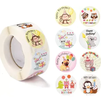 samolepka Dekorativní samolepky Happy Birthday narozeninové dětské - 100 ks