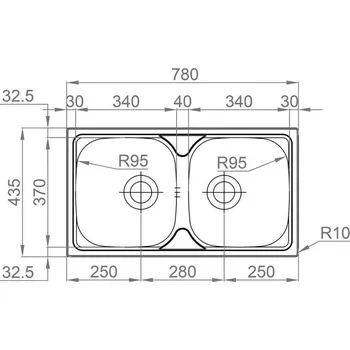 Nerezový dřez Set Sinks OKIO 780 DUO + baterie Baterie: EVERA