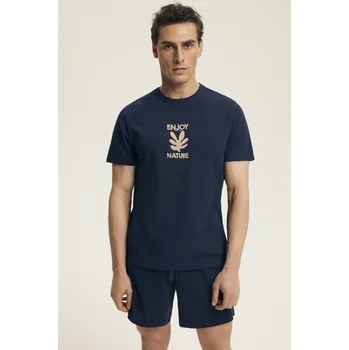 Pánské pyžamo Esotiq krátké pánské pyžamo modré - ESO59X/námořnická / M ESO6K002
