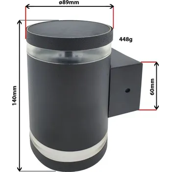 Venkovní osvětlení Nástěnné solární světlo HD - 369S ŠEDÁ matná TRIXLINE