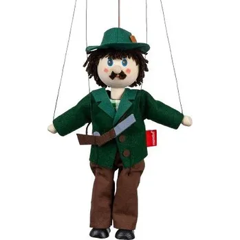 loutka Moravská Ústředna Myslivec 20 cm, dřevěná loutka